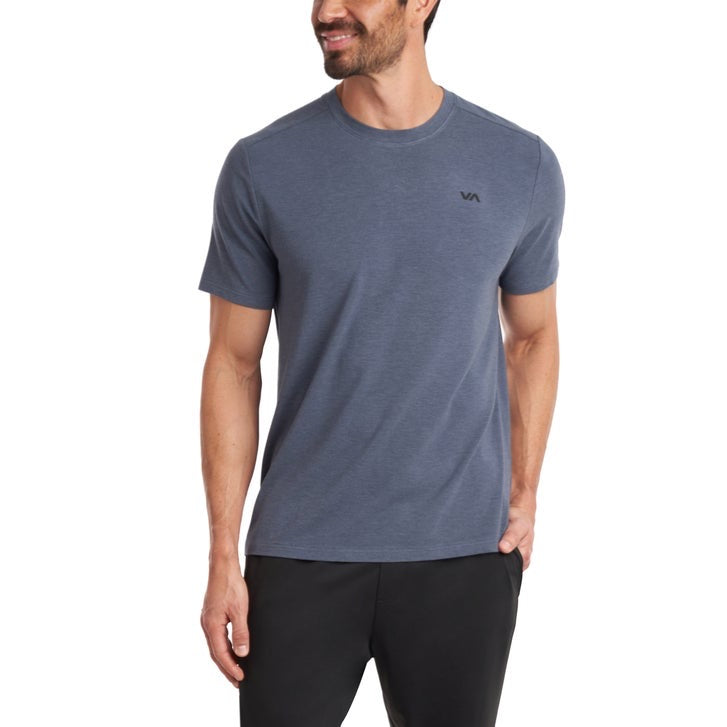 J RVCA Men’s Active Short Sleeve Logo Tee Sky Blue
