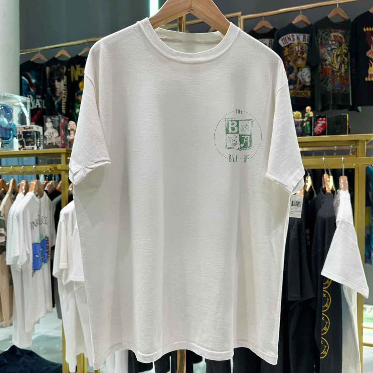 K 90s Hotel Bel-Air Rare Washed White T-Shirt: White / XL