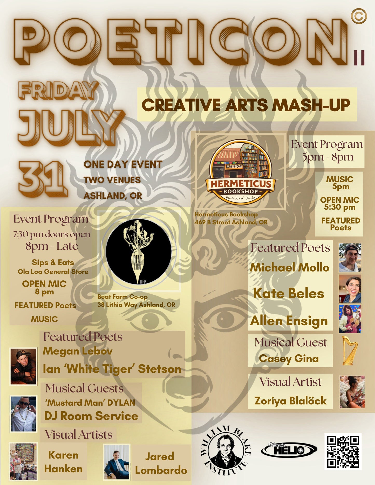 Poeticon at Beat Farm July 31st 8pm