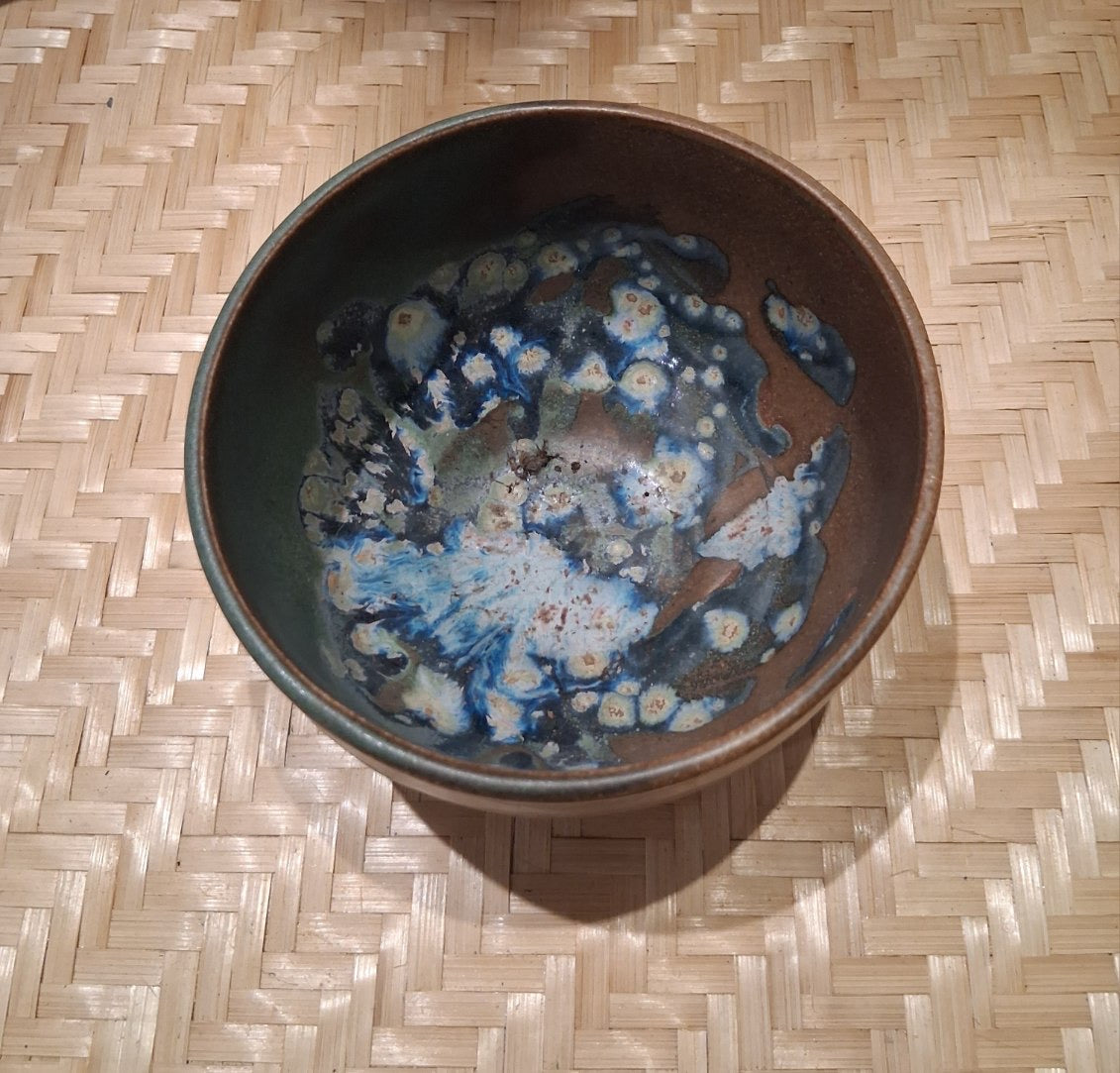 O Brown & blue speckled ramen bowl 6 inch non-toxic glaze by Gayle