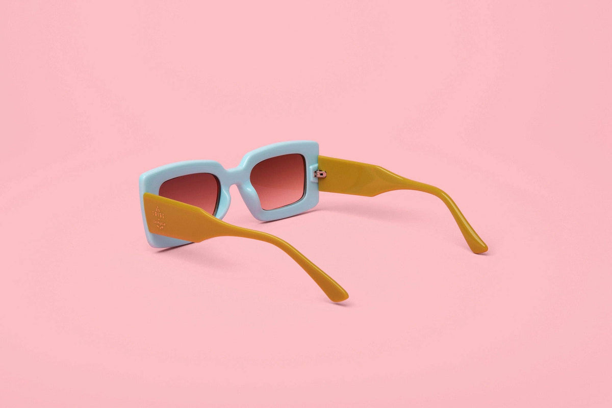 H Deco Sunglasses Chartreuse + Sky Blue