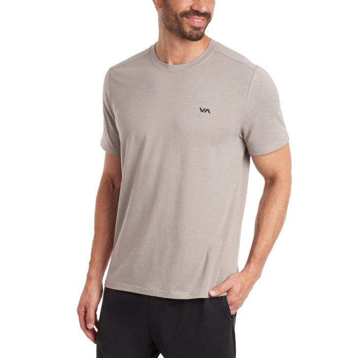J RVCA Men’s Active Short Sleeve Logo Tee Gray