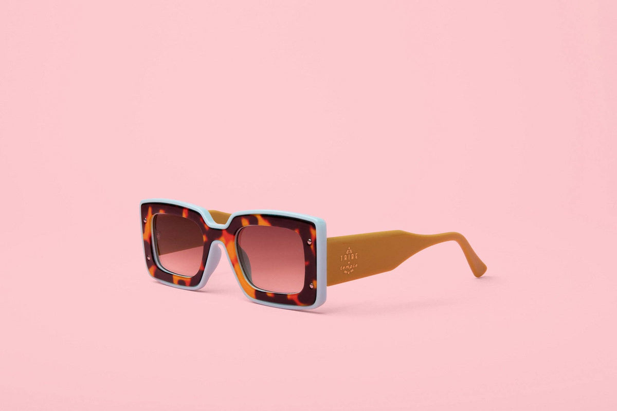 H Deco Sunglasses Chartreuse + Sky Blue