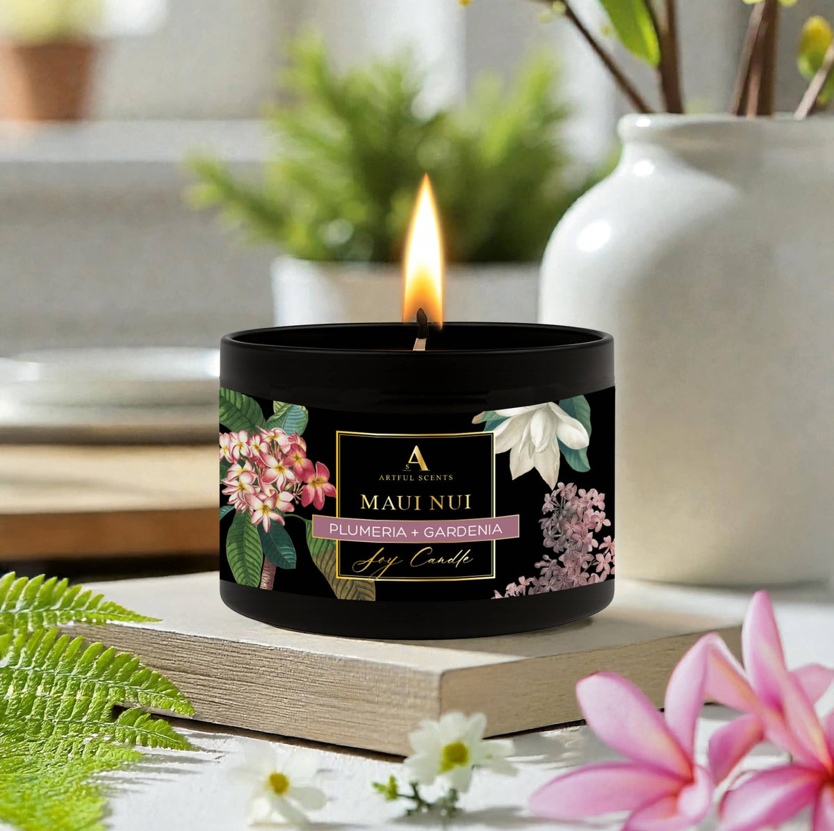 B Maui Nui Candle - Plumeria + Gardenia