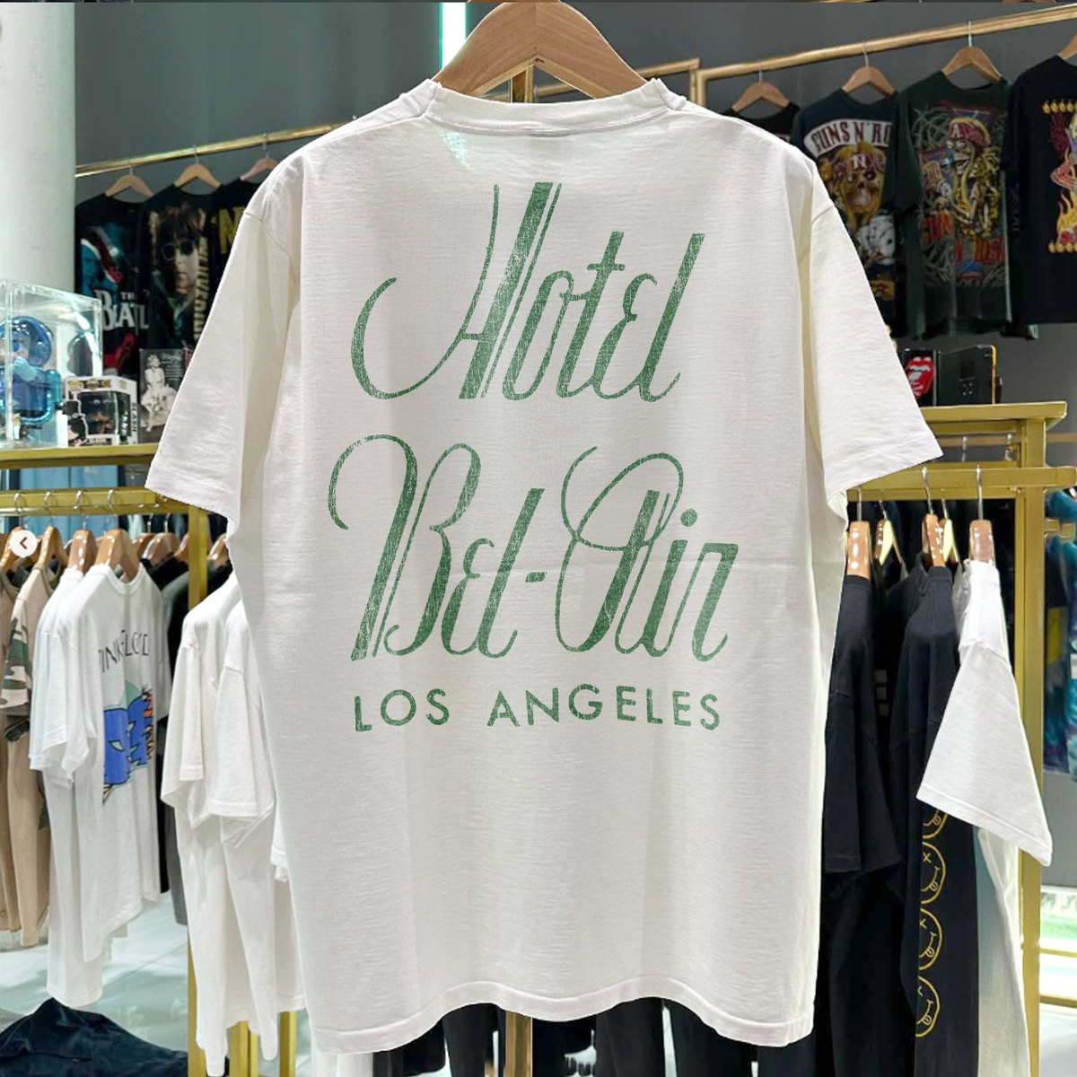 K 90s Hotel Bel-Air Rare Washed White T-Shirt: White / M