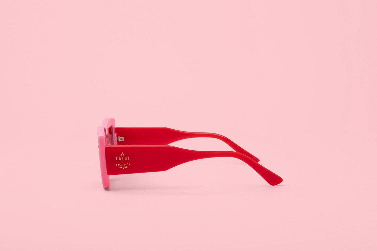H Deco Sunglasses Pink + Red